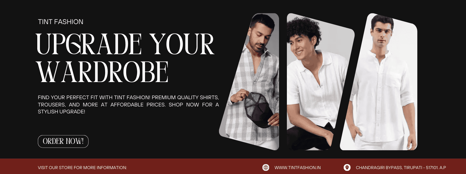 Black Red Minimalist Fashion Product Introduction Landscape Banner